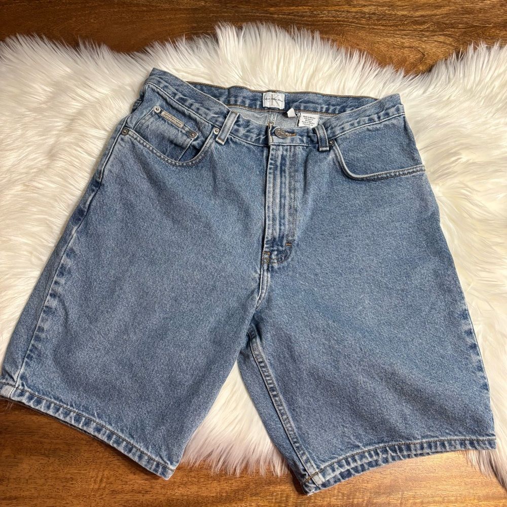 Vintage Calvin Klein Blue Denim Shorts Size 31